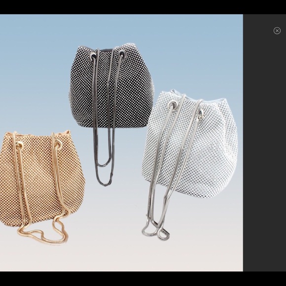 SOLD!! Shine Bright Rhinestone Mini Bucket Bag - Picture 5 of 5